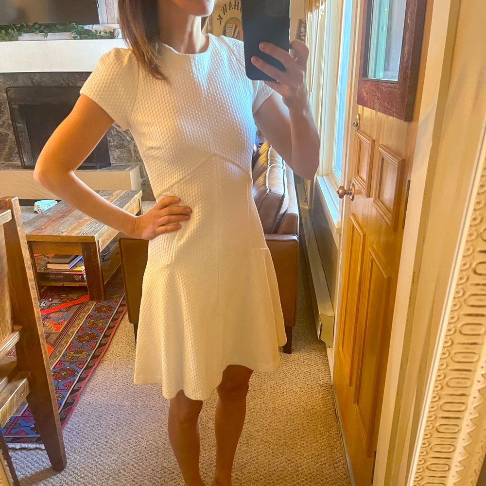 White Crepe Banana Republic Dress